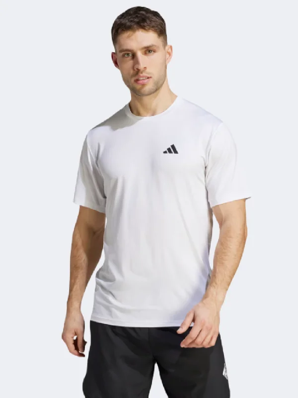 men's performance sweaters-Adidas Essential Stretch Men Training T-Shirt White/Black