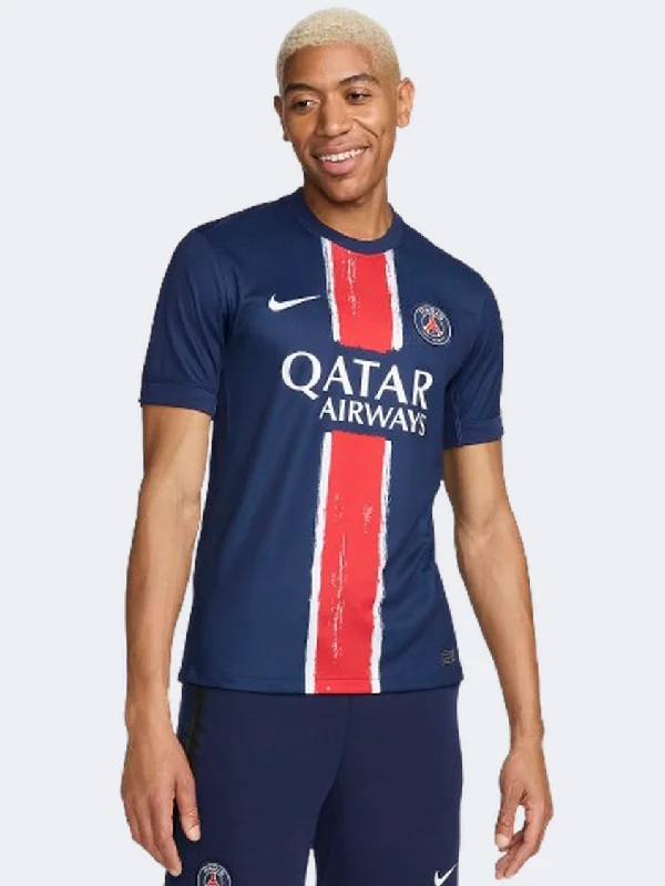 men's denim hoodies-Nike Paris Saint Germain Df Jersey Stadium Home Men Football T-Shirt Navy/White/Red