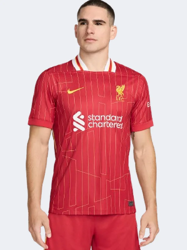 men's softshell tees-Nike Liverpool Fc Df Jersey Stadium Home Men Football T-Shirt Red/White/Yellow