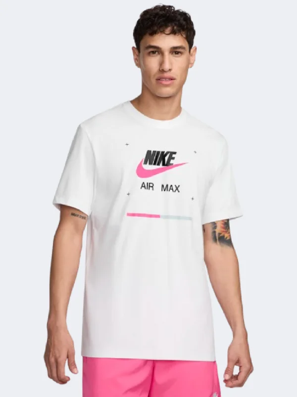 men's lightweight polos-Nike Sportswear Air Max Men Lifestyle T-Shirt White