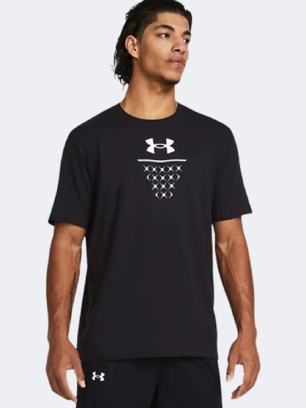 men's puffer vests-Under Armour Net Icon Men Basketball T-Shirt Black/White