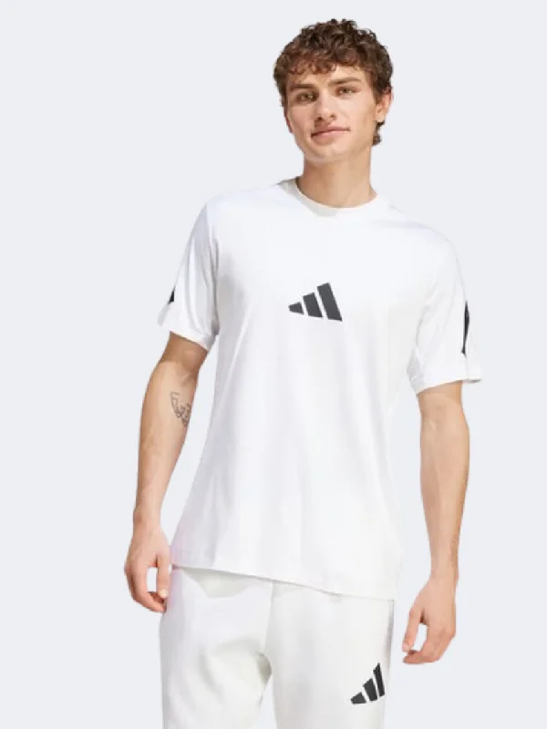 men's denim sweaters-Adidas New Z N E Men Sportswear T-Shirt White