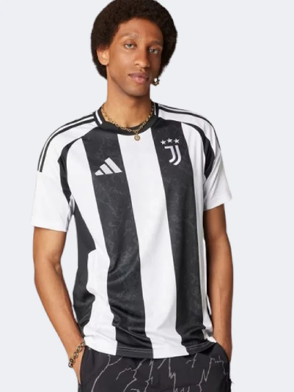 men's slim hoodies-Adidas Juventus Home Men Football T-Shirt White/Black