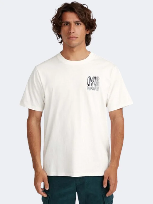 men's lightweight sweaters-Oneill Surf Heroes Graphic Men Lifestyle T-Shirt Snow White