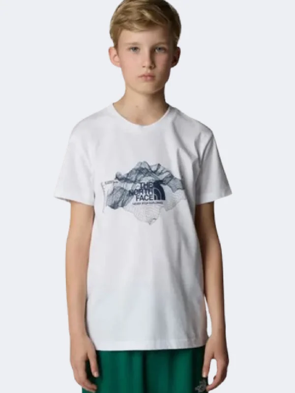 men's wool shorts-The North Face Topographic Boys Lifestyle T-Shirt White