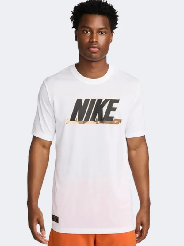 men's classic sweaters-Nike Rlgd Camo Gfx Men Training T-Shirt White/Black/Brown