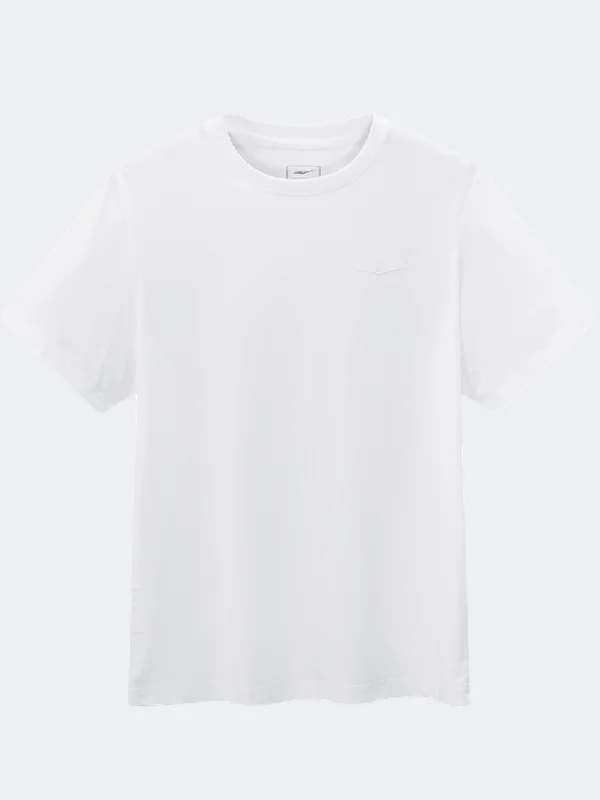 men's twill tees-Erke Crew Men Training T-Shirt White