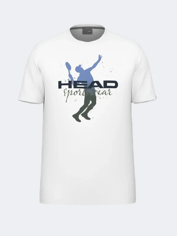 men's hiking hoodies-Head Racquet Men Tennis T-Shirt White/Navy