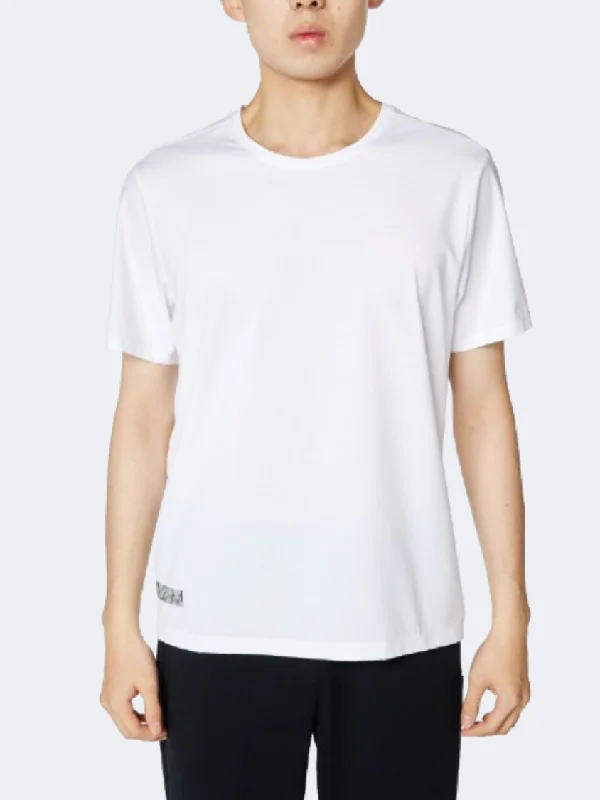 men's wool shorts-Anta Flow Light Men Running T-Shirt White