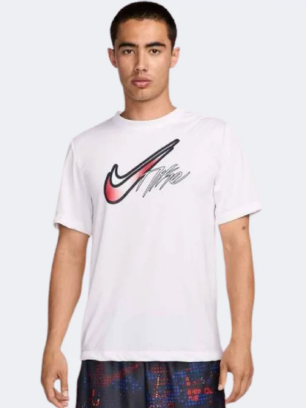 men's performance jackets-Nike Dri Fit Men Basketball T-Shirt White