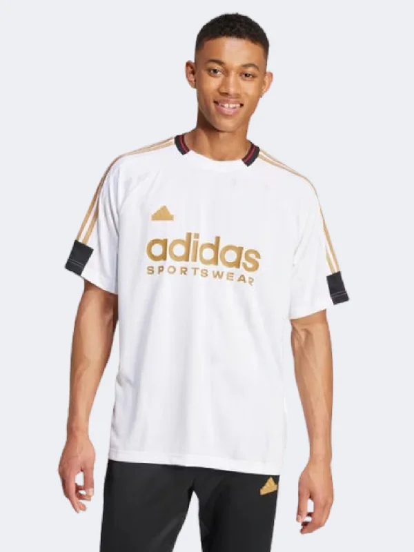 men's hiking sweaters-Adidas House Of Tiro Nations Men sportswear T-Shirt White/Team Victory