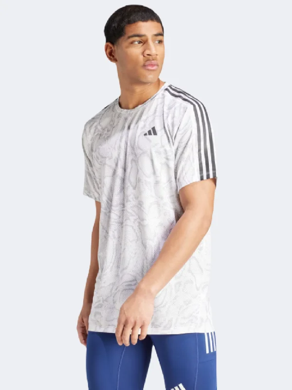 men's denim jackets-Adidas Own The Run Men Running T-Shirt White