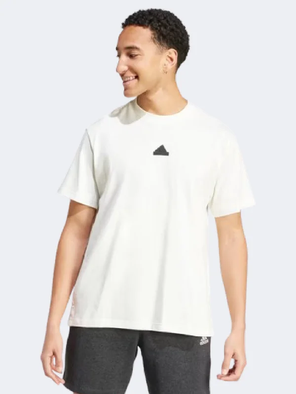 men's white shorts-Adidas Brand Love Men sportswear T-Shirt Off White