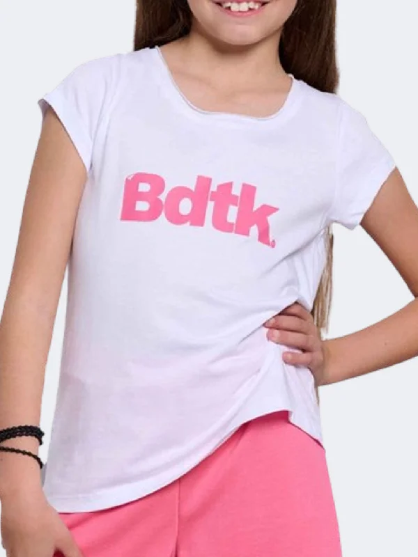 men's bomber jackets-Bodytalk Girls Lifestyle T-Shirt White/Pink