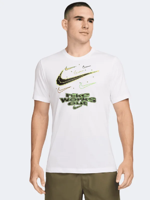 men's performance polos-Nike Df Lykyk Men Training T-Shirt White/Green