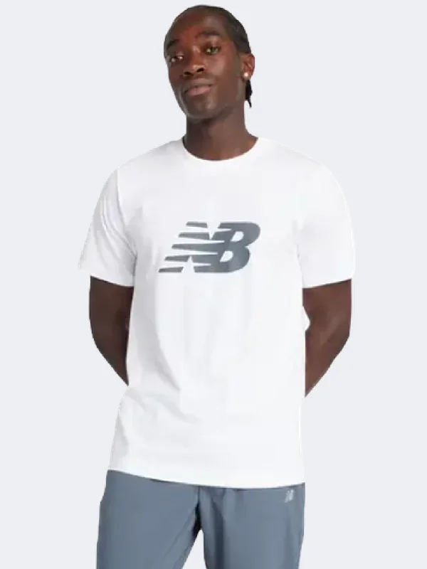 men's athletic vests-New Balance Graphic V Flying Men Lifestyle T-Shirt White