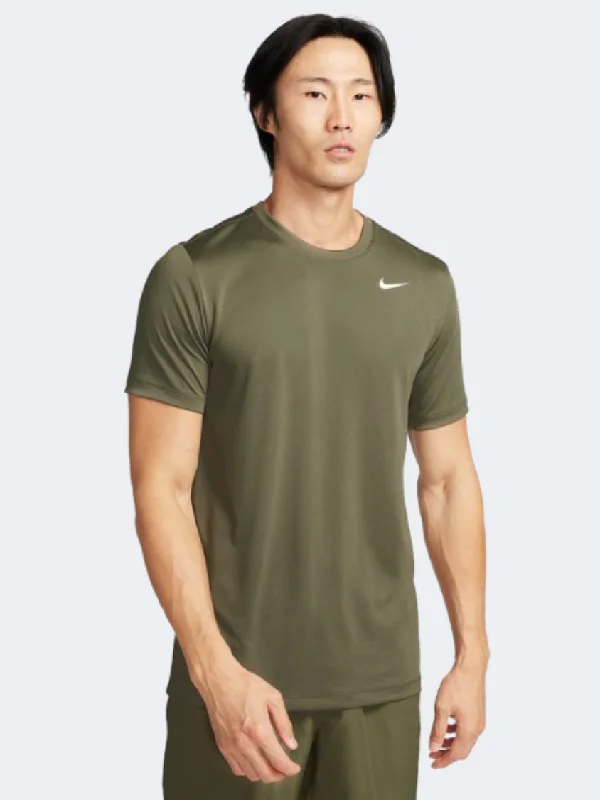 men's oversized hoodies-Nike Legend Reset Men Training T-Shirt Olive/White