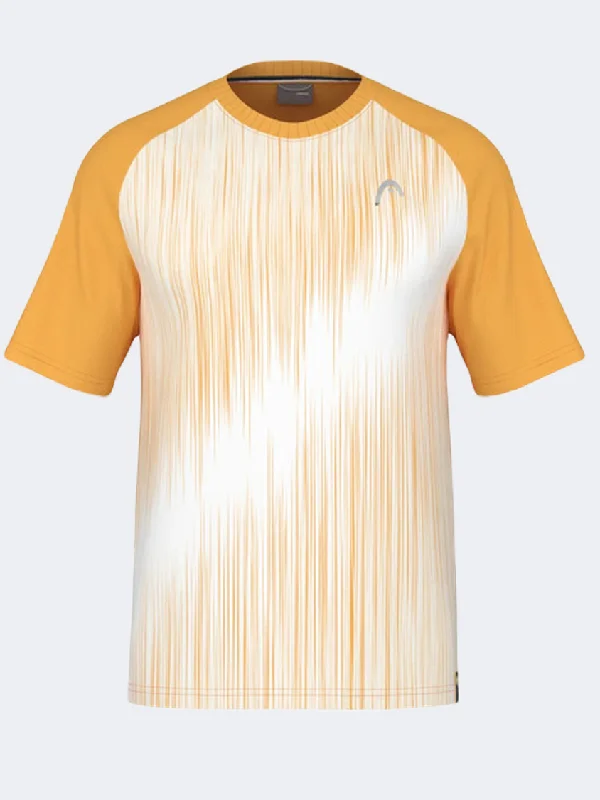 men's slim tees-Head Performance Men Tennis T-Shirt Orange/White