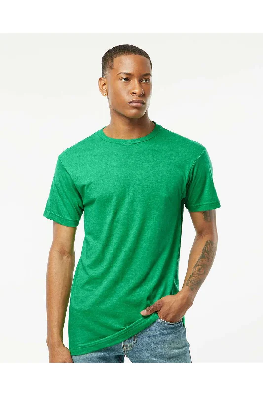 men's bow ties-Tultex Mens Fine Jersey Short Sleeve Crewneck T-Shirt - Heather Kelly Green