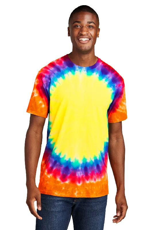 men's slim shorts-Port & Company Mens Tie-Dye Short Sleeve Crewneck T-Shirt - Rainbow