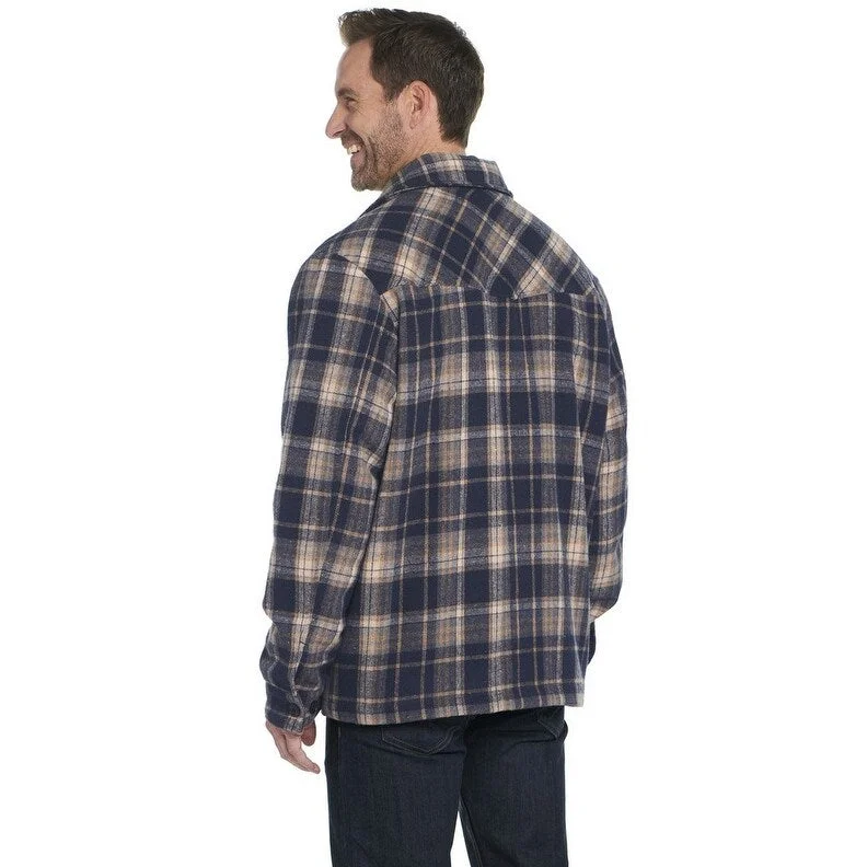 men's twill sweaters-Cripple Creek Western Jacket Mens Shirt Plaid Liberty Blue CR45049