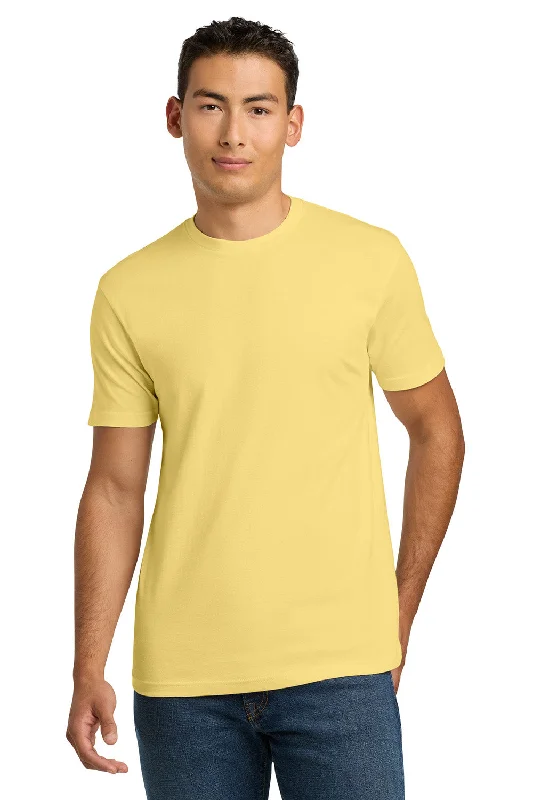 men's classic shorts-Next Level Mens Fine Jersey Short Sleeve Crewneck T-Shirt - Banana Cream Yellow