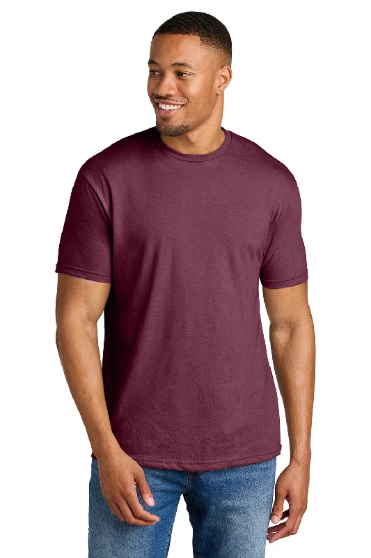 men's cashmere sweaters-Gildan Mens Softstyle CVC Short Sleeve Crewneck T-Shirt - Maroon Mist