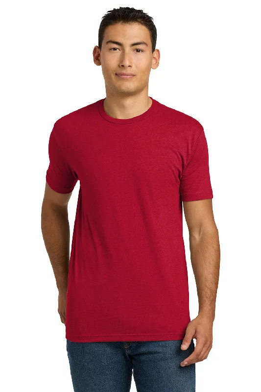 men's ribbed jackets-Next Level Mens CVC Jersey Short Sleeve Crewneck T-Shirt - Red