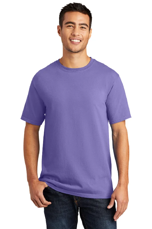 men's lightweight polos-Port & Company Mens Beach Wash Short Sleeve Crewneck T-Shirt - Amethyst Purple