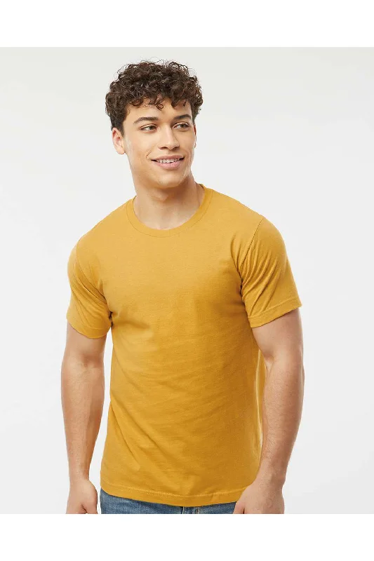 men's gabardine pants-Tultex Mens Fine Jersey Short Sleeve Crewneck T-Shirt - Ginger Gold