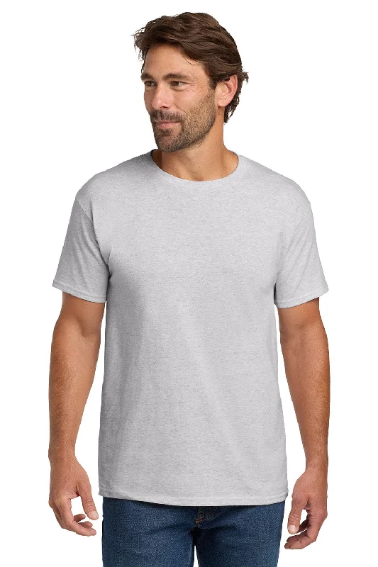 men's lightweight hoodies-Hanes Mens ComfortSoft Short Sleeve Crewneck T-Shirt - Ash Grey