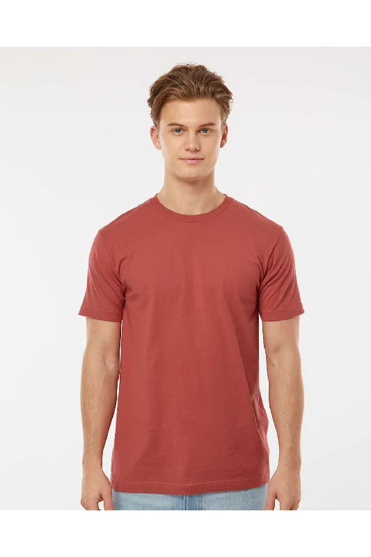 men's floral ties-Tultex Mens Fine Jersey Short Sleeve Crewneck T-Shirt - Terracotta Red