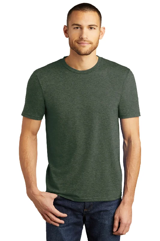 men's twill shorts-District Mens Perfect Tri Short Sleeve Crewneck T-Shirt - Heather Forest Green