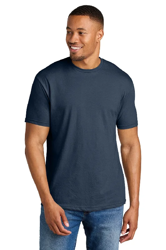 men's performance leggings-Gildan Mens Softstyle CVC Short Sleeve Crewneck T-Shirt - Navy Blue Mist