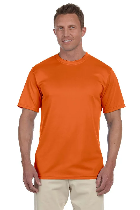 men's tailored jackets-Augusta Sportswear Mens Moisture Wicking Short Sleeve Crewneck T-Shirt - Orange