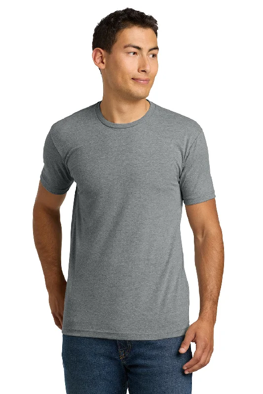 men's softshell shorts-Next Level Mens CVC Jersey Short Sleeve Crewneck T-Shirt - Heather Dark Grey