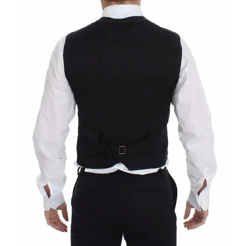 men's short-sleeve polos-Dolce & Gabbana Elegant Black Dress Men's Vest