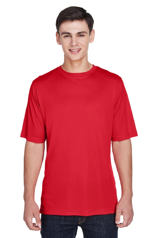 men's henley shirts-Team 365 Mens Zone Performance Moisture Wicking Short Sleeve Crewneck T-Shirt - Red