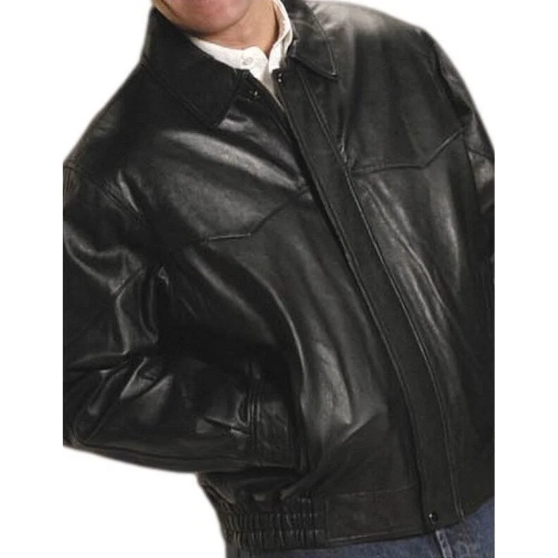 men's ribbed sweaters-Roper Western Jacket Mens Nappa Bomber Zip Black 02-097-0524-0515 BL