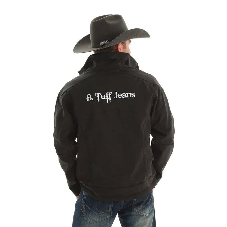 men's lightweight hoodies-B. Tuff Western Jacket Mens Outerwear Microfiber Black F00155