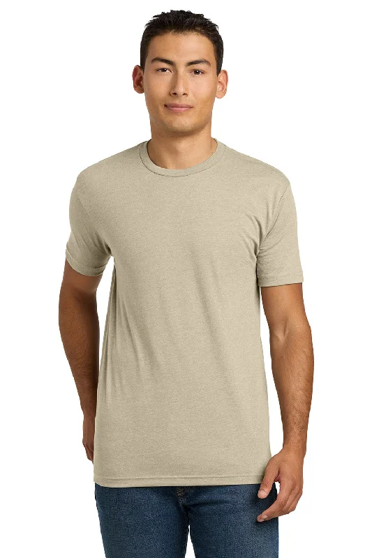 men's athletic sweaters-Next Level Mens CVC Jersey Short Sleeve Crewneck T-Shirt - Cream