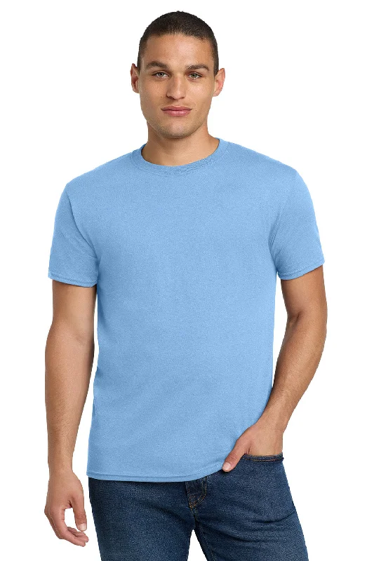 men's wool polos-Jerzees Mens Dri-Power Moisture Wicking Short Sleeve Crewneck T-Shirt - Light Blue