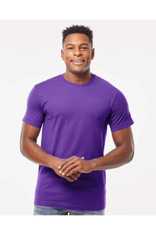 men's track pants-Tultex Mens Fine Jersey Short Sleeve Crewneck T-Shirt - Purple