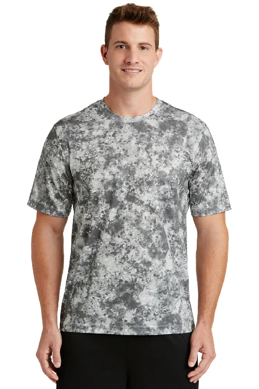 men's twill tees-Sport-Tek Mens Mineral Freeze Moisture Wicking Short Sleeve Crewneck T-Shirt - Dark Smoke Grey - Closeout