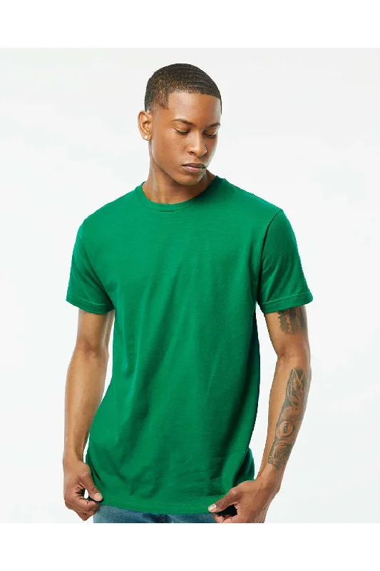 men's gingham shirts-Tultex Mens Fine Jersey Short Sleeve Crewneck T-Shirt - Kelly Green