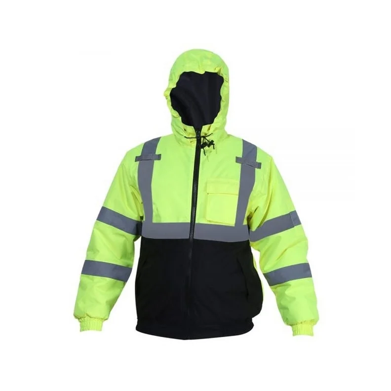 men's wool blazers-Forge Work Jacket Mens Hooded High Visibility Waterproof MHVBJ-003