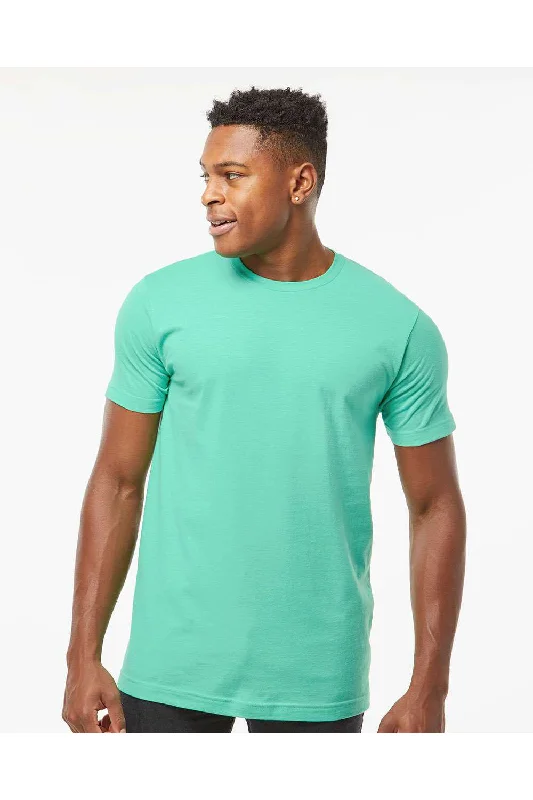 men's turtleneck sweaters-Tultex Mens Fine Jersey Short Sleeve Crewneck T-Shirt - Mint Green