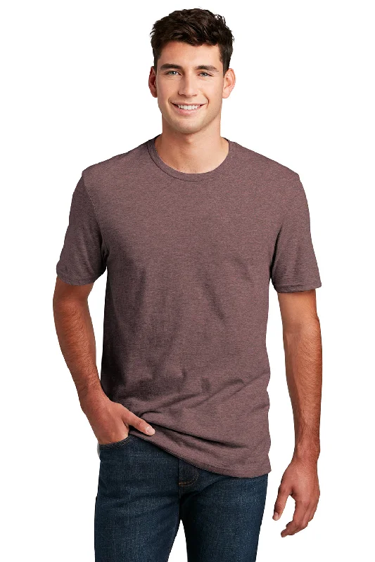 men's performance vests-District Mens Perfect Blend Short Sleeve Crewneck T-Shirt - Rose Fleck