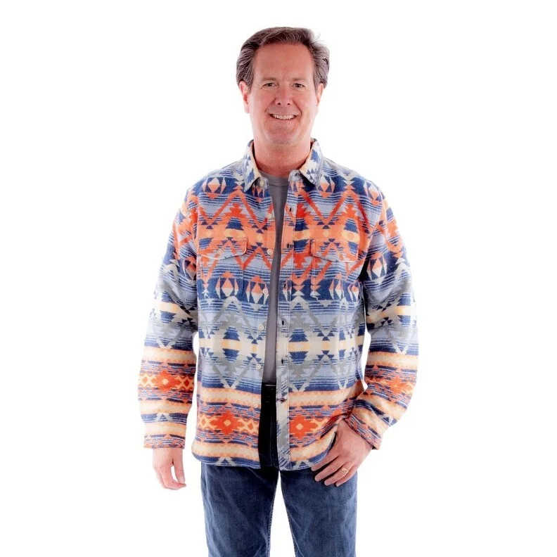 men's plaid sweaters-Scully Western Jacket Mens Aztec Southwest Button Santa Fe F0_5364