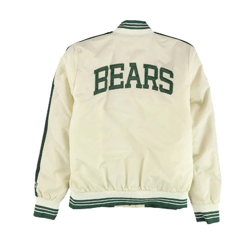 men's cotton polos-STARTER Mens Baylor University Varsity Jacket, Beige, Medium